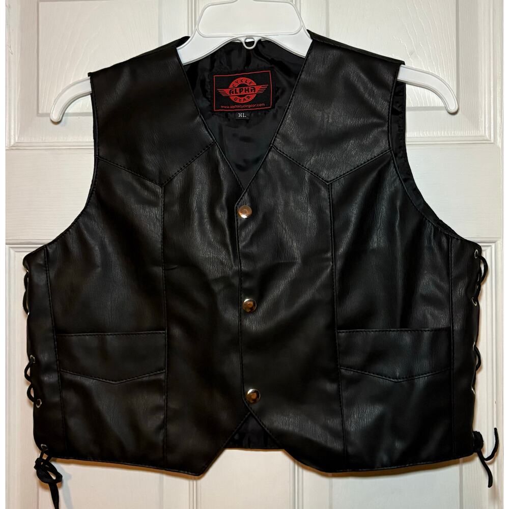 Alpha Cycle Gear kids‎ leather vest size XL